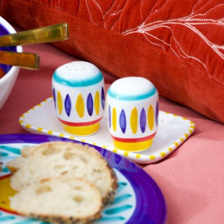 Handmade Salt Pepper Shakers Lipari De Simone sicilian pottery Handmade Salt Pepper Shakers Lipari De Simone sicilian pottery